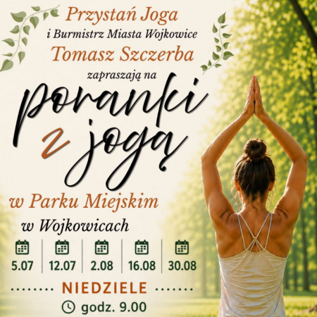 Poranki z jogą w Parku Miejskim w Wojkowicach
