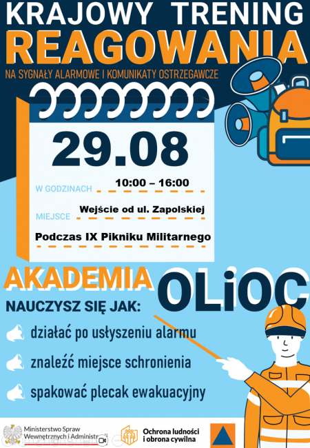 29 sierpnia przyjdź na Krajowy Trening Reagowania!