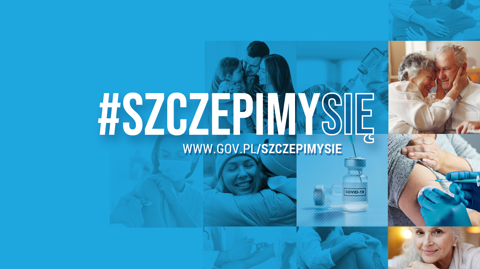 baner z napisem Szczepimy się